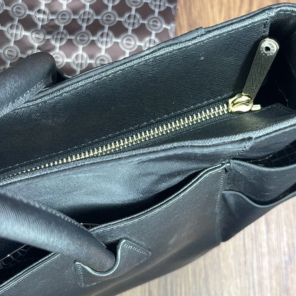 Henri Bendel Black Diaper Bag Tote w Changing Mat Large Travel Baby Bag